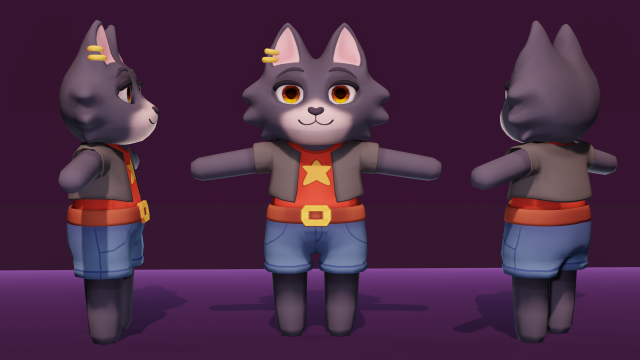 Cute little wolf Modelo 3D .c4d .max .obj .3ds .fbx .stl .blend 
