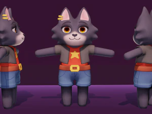 प्यारा सा भेड़िया 3D मॉडल