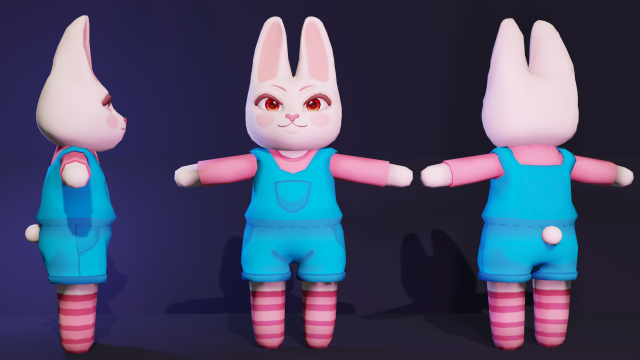 Cute bunny model 3D Model .c4d .max .obj .3ds .fbx .stl .blend 