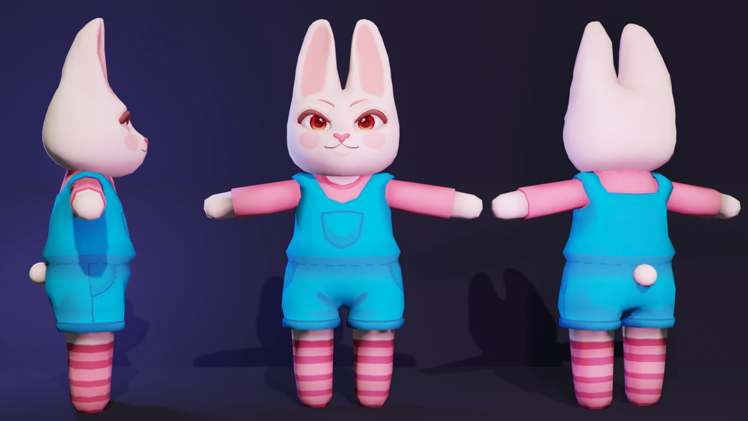 Cute bunny model 3D Model .c4d .max .obj .3ds .fbx .stl .blend 