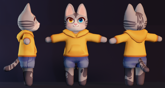 Cute kitten model 3D मॉडल .c4d .max .obj .3ds .fbx .stl .blend