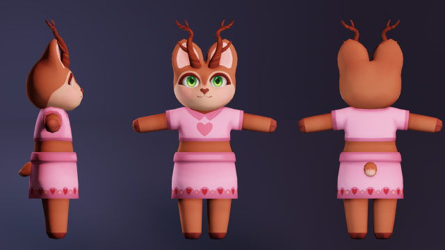 Cute deer model 3D 模型 .c4d .max .obj .3ds .fbx .stl .blend 