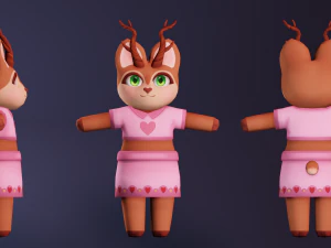 Model rusa yang lucu Model 3D