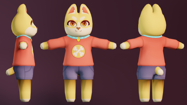 Cute dog model Model 3D .c4d .max .obj .3ds .fbx .stl .blend 