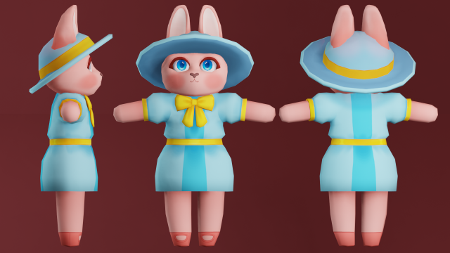 Cute bunny model 3D Model .c4d .max .obj .3ds .fbx .stl .blend 