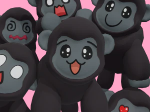 Cute low poly Gorilla Low-poly 3D Model