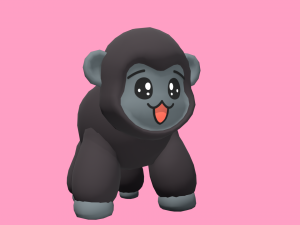 Cute low poly Gorilla Low-poly 3Dモデル