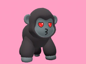 Cute low poly Gorilla Low-poly 3D Model