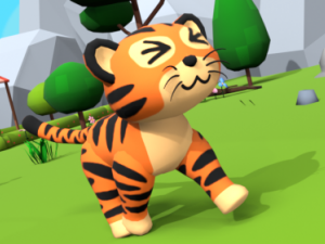 Cute low poly Tiger Model 3D