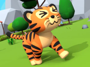 Cute low poly Tiger 3D Model
