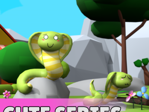 Cute low poly Cobra 3D Model