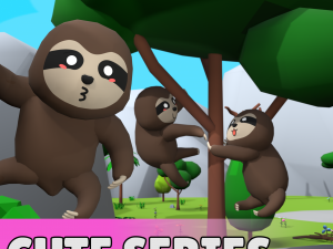 Cute low poly Sloth 3D Model