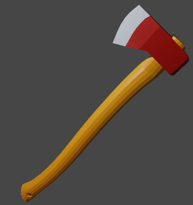 Lowpoly Axe 3D Model .c4d .max .obj .3ds .fbx .stl .blend