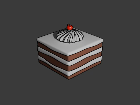 G&acirc;teau de dessin anim&eacute; Modèle 3D