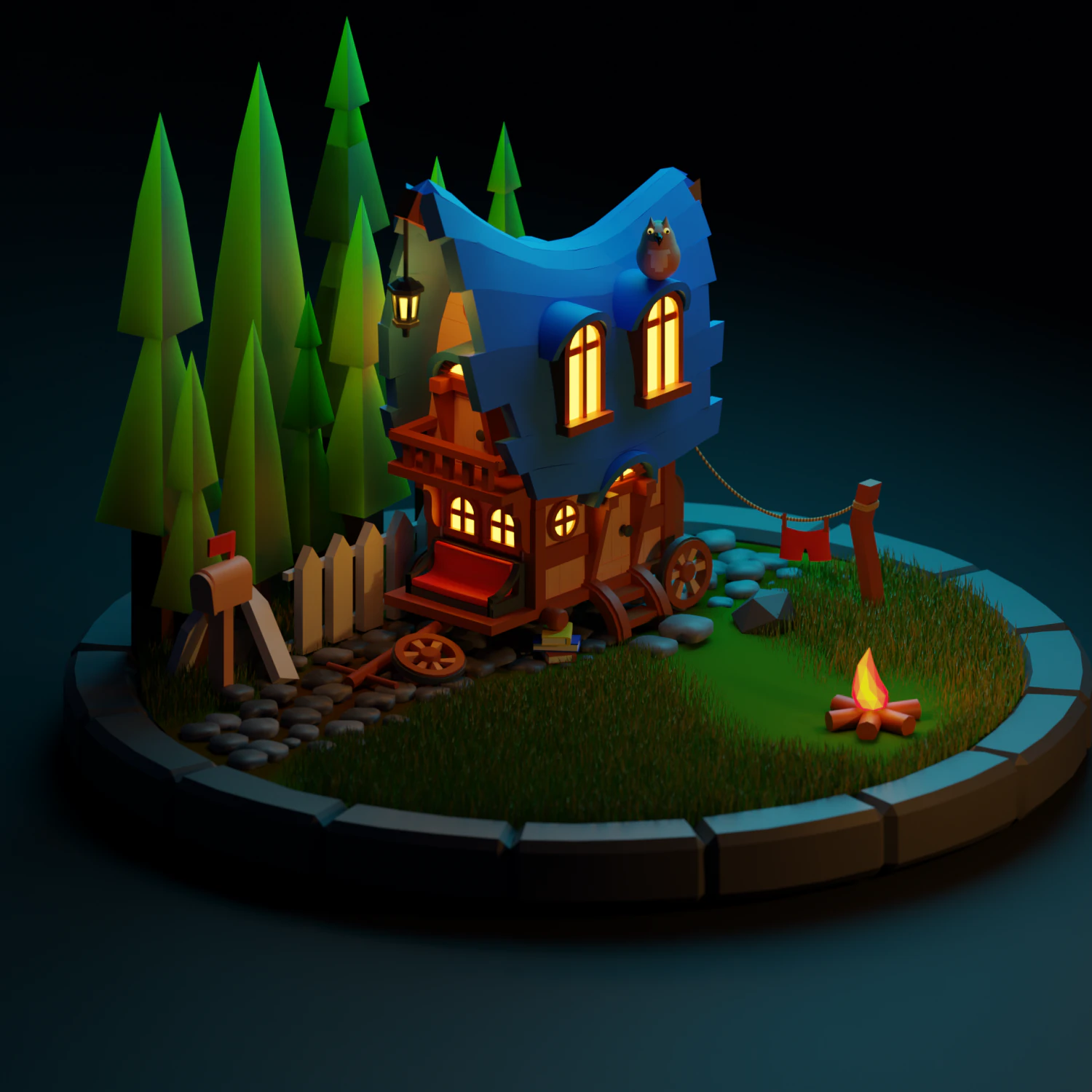 Wagon 3D Model .c4d .max .obj .3ds .fbx .stl .blend 
