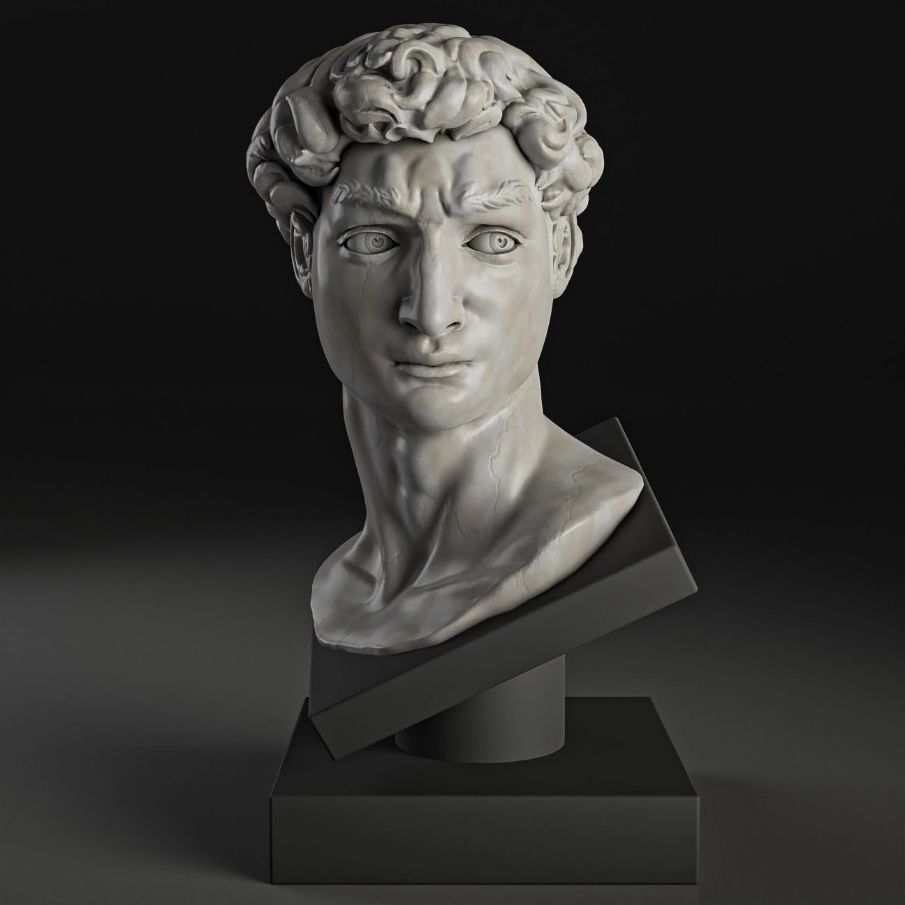 Stylized David Statue by Michelangelo 3D Print Model .c4d .max .obj .3ds .fbx .stl .blend