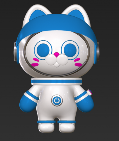 Cat astronaut 3D Модель .c4d .max .obj .3ds .fbx .stl .blend 