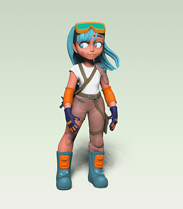 Strong Girl 3D Model .c4d .max .obj .3ds .fbx .stl .blend 