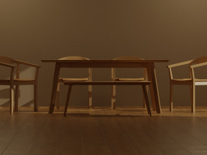 Kitchen Dinner Table Set Model 3D