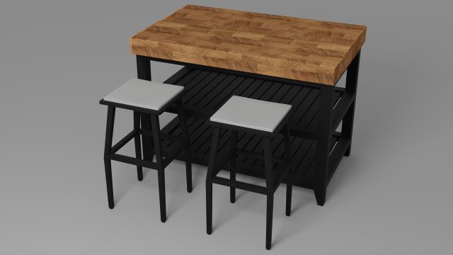 Kitchen Island Set Model 3D .c4d .max .obj .3ds .fbx .stl .blend