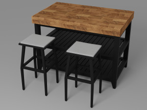 Kitchen Island Set 3D Model