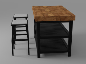 Kitchen Island Set Model 3D
