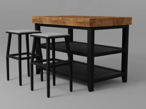 K&uuml;cheninsel-Set 3D Modell