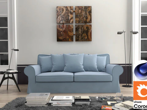 Living room 02 Corona - C4D 3D Model