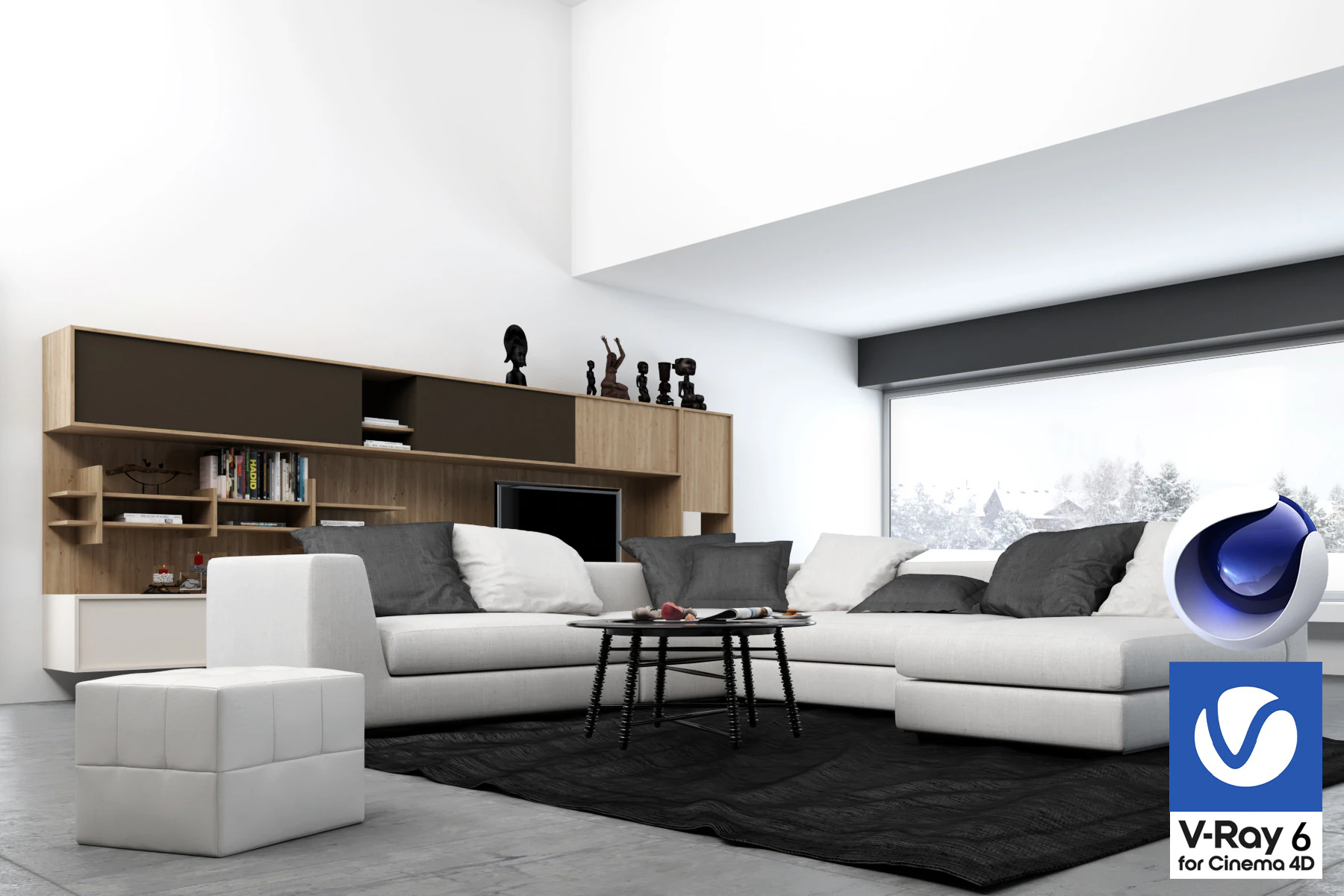 Living room 03 Vray6 - C4D 3D Model .c4d .max .obj .3ds .fbx .stl .blend 