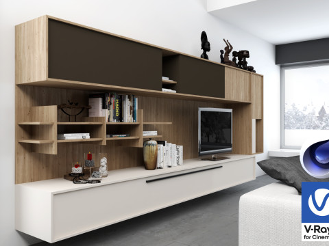 Living room 03 Vray6 - C4D 3Dモデル