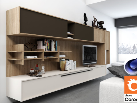 Living room 03 Corona - C4D Modèle 3D