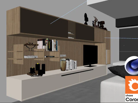Living room 03 Corona - C4D 3D Model