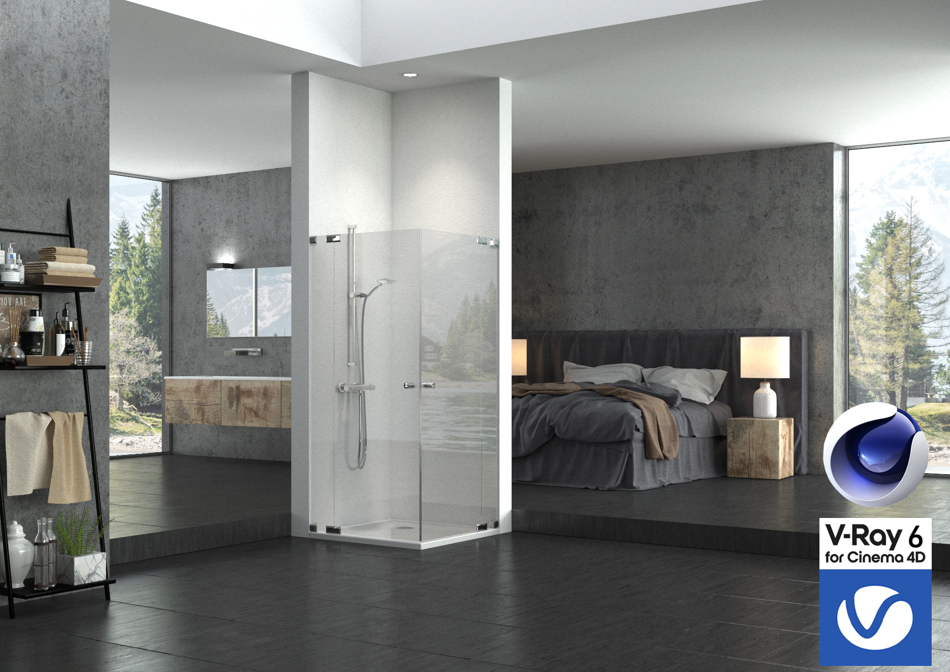Bathroom 01 Vray6 - C4D 3D Model .c4d .max .obj .3ds .fbx .stl .blend