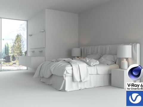Bathroom 01 Vray6 - C4D 3D Model