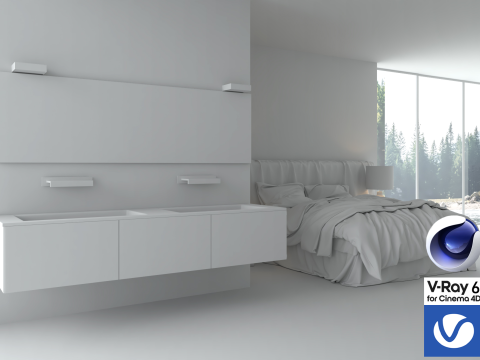 Bathroom 01 Vray6 - C4D Modello 3D