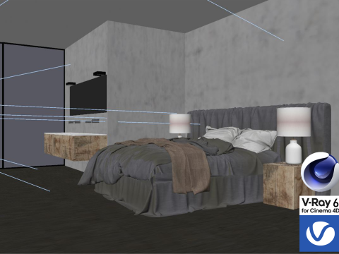 Bathroom 01 Vray6 - C4D Modello 3D