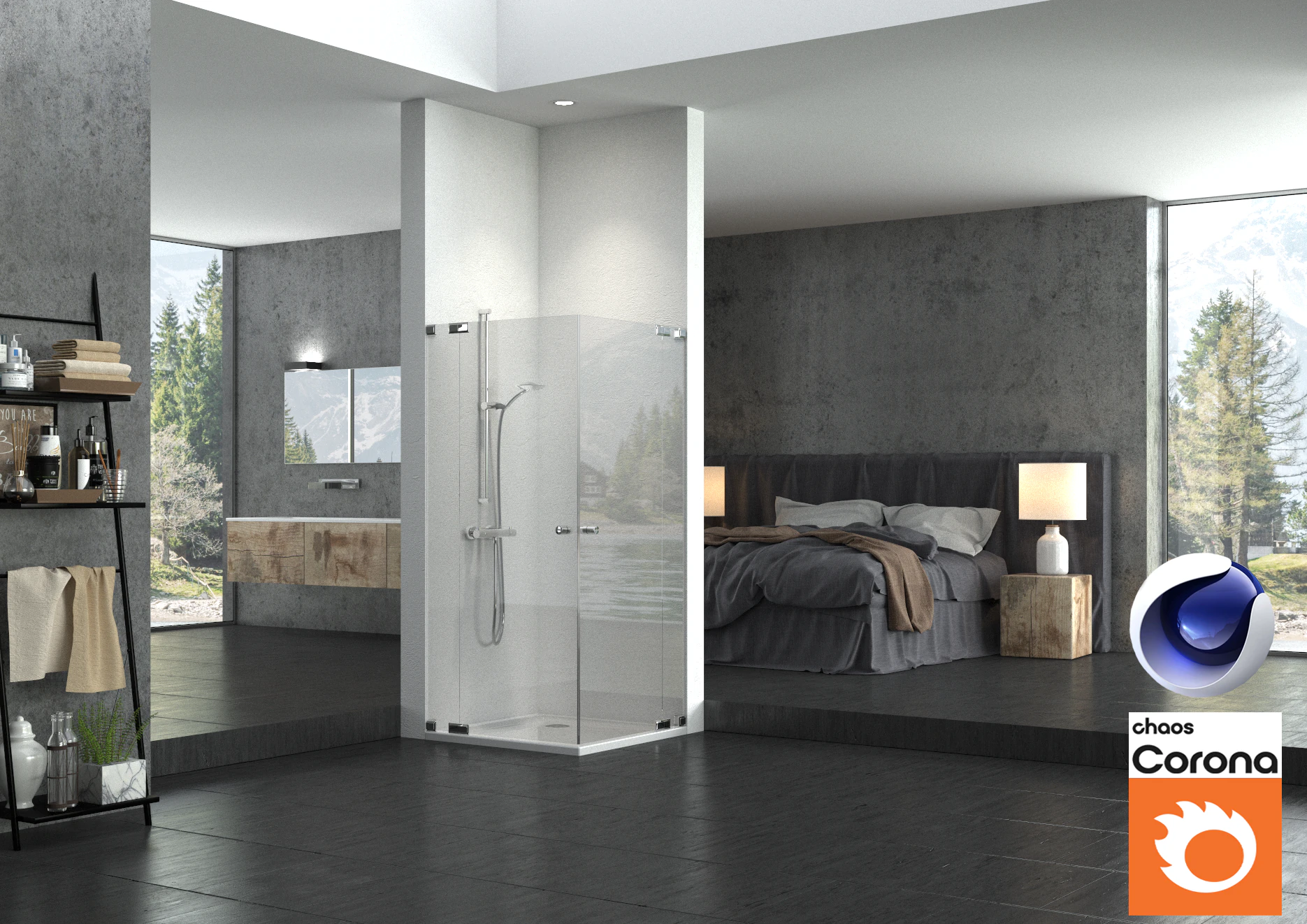 Bathroom 01 Corona - C4D 3D Model .c4d .max .obj .3ds .fbx .stl .blend 