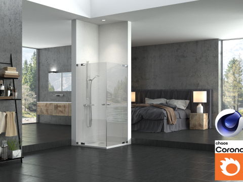 Bathroom 01 Corona - C4D 3Dモデル