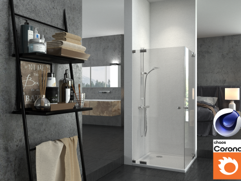 Bathroom 01 Corona - C4D 3D Model