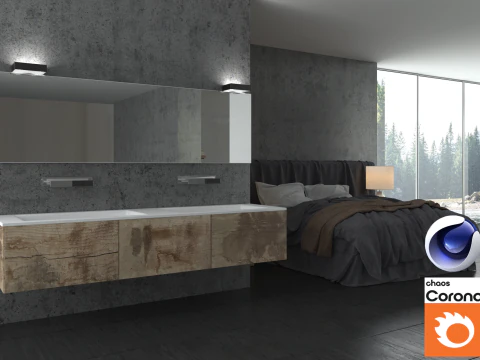 Bathroom 01 Corona - C4D 3D Model