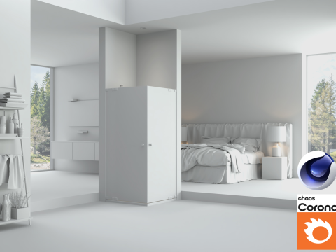 Bathroom 01 Corona - C4D 3D Model