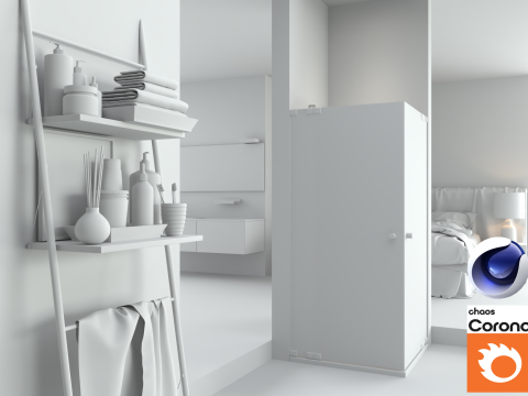 Bathroom 01 Corona - C4D 3D Model