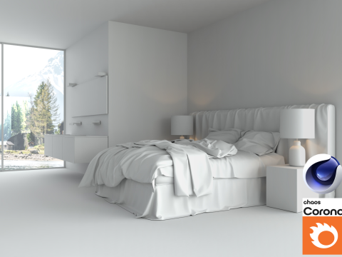 Bathroom 01 Corona - C4D 3D Model
