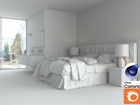 Bathroom 01 Corona - C4D 3D Model