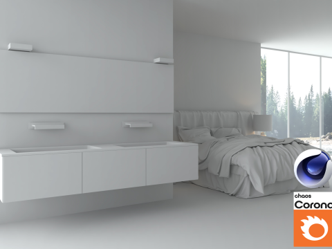 Bathroom 01 Corona - C4D 3D Model
