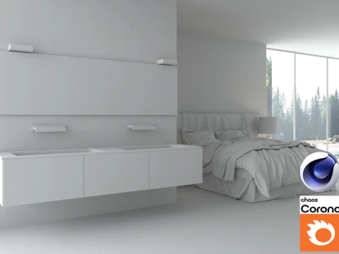 Bathroom 01 Corona - C4D 3D Model