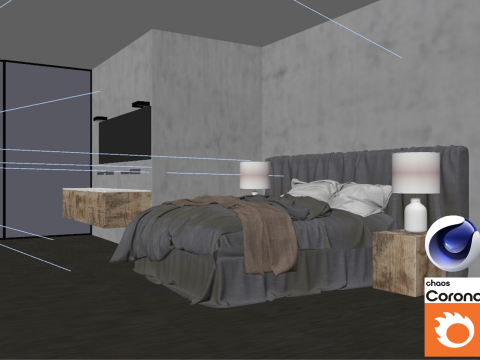 Bathroom 01 Corona - C4D 3D Model