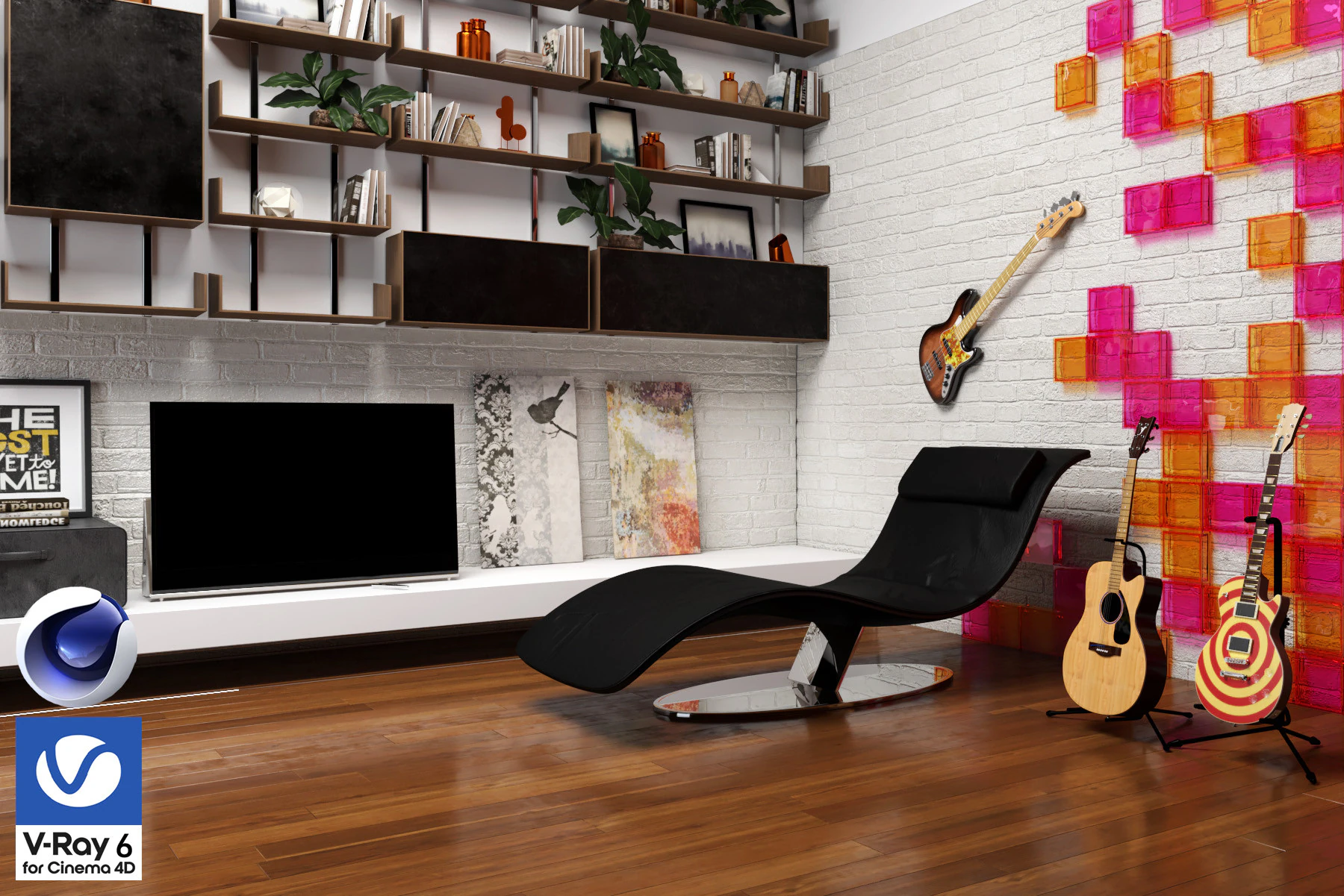 Living room 05 Vray6 - C4D 3D Model .c4d .max .obj .3ds .fbx .stl .blend 