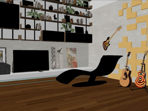 Living room 05 Vray6 - C4D 3D मॉडल