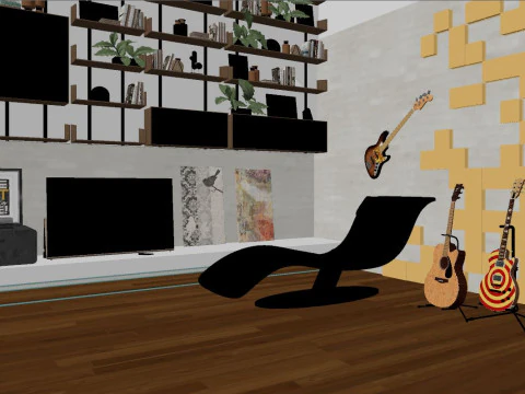 Living room 05 Vray6 - C4D 3D Model